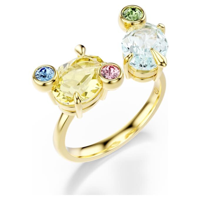 Juego de anillos Gema (3), cortes mixtos, multicolores, chapado en tono dorado Juego de anillos Gema (3), cortes mixtos, multicolores, chapado en tono dorado