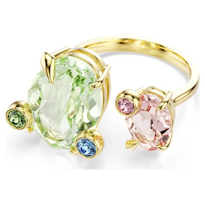 Juego de anillos Gema (3), cortes mixtos, multicolores, chapado en tono dorado Juego de anillos Gema (3), cortes mixtos, multicolores, chapado en tono dorado