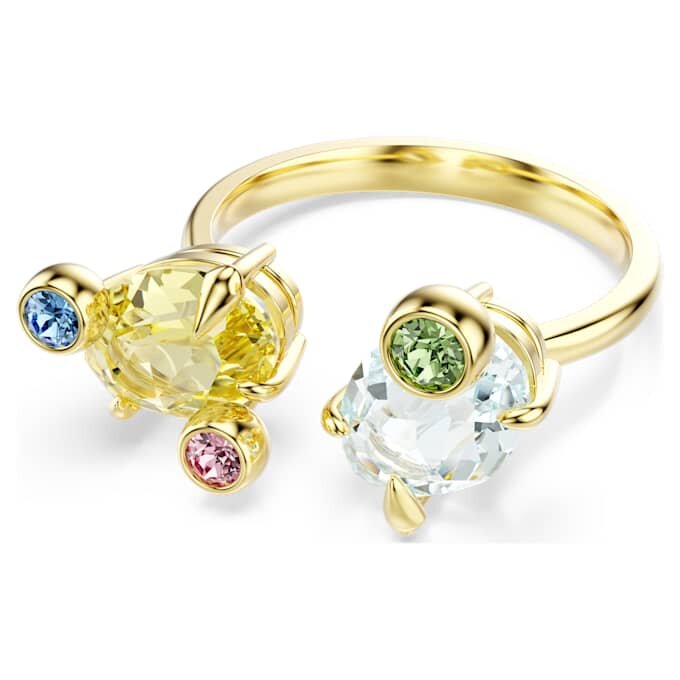 Juego de anillos Gema (3), cortes mixtos, multicolores, chapado en tono dorado Juego de anillos Gema (3), cortes mixtos, multicolores, chapado en tono dorado