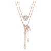Juego de collares Dragón y Fénix (2), perla de cristal, garra de dragón, blanco, chapado en tono oro rosa Juego de collares Dragón y Fénix (2), perla de cristal, garra de dragón, blanco, chapado en tono oro rosa