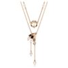 Juego de collares Dragón y Fénix (2), perla de cristal, garra de dragón, blanco, chapado en tono oro rosa Juego de collares Dragón y Fénix (2), perla de cristal, garra de dragón, blanco, chapado en tono oro rosa