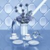 Taza de espresso con platillo Signum, de porcelana, azul Taza de espresso con platillo Signum, de porcelana, azul