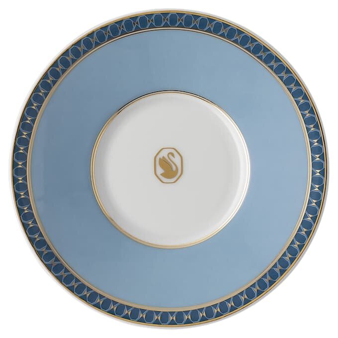 Taza de espresso con platillo Signum, de porcelana, azul Taza de espresso con platillo Signum, de porcelana, azul