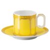 Taza de espresso Signum con platillo, de porcelana, amarilla Taza de espresso Signum con platillo, de porcelana, amarilla