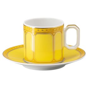 Taza de espresso Signum con platillo, de porcelana, amarilla