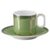 Taza de espresso Signum con platillo, de porcelana, verde Taza de espresso Signum con platillo, de porcelana, verde