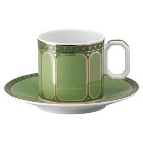 Taza de espresso Signum con platillo, de porcelana, verde