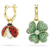 Juego de pendientes colgantes Idyllia (3), mariquita, trébol, fresa, multicolor, chapado en tono dorado Juego de pendientes colgantes Idyllia (3), mariquita, trébol, fresa, multicolor, chapado en tono dorado