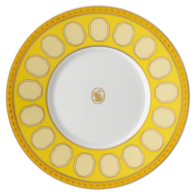 Taza de té con platillo Signum de porcelana, amarilla Taza de té con platillo Signum de porcelana, amarilla