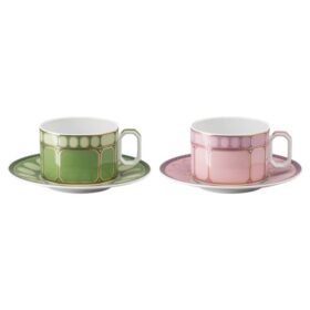 Juego de tazas de té Signum de porcelana, multicolor