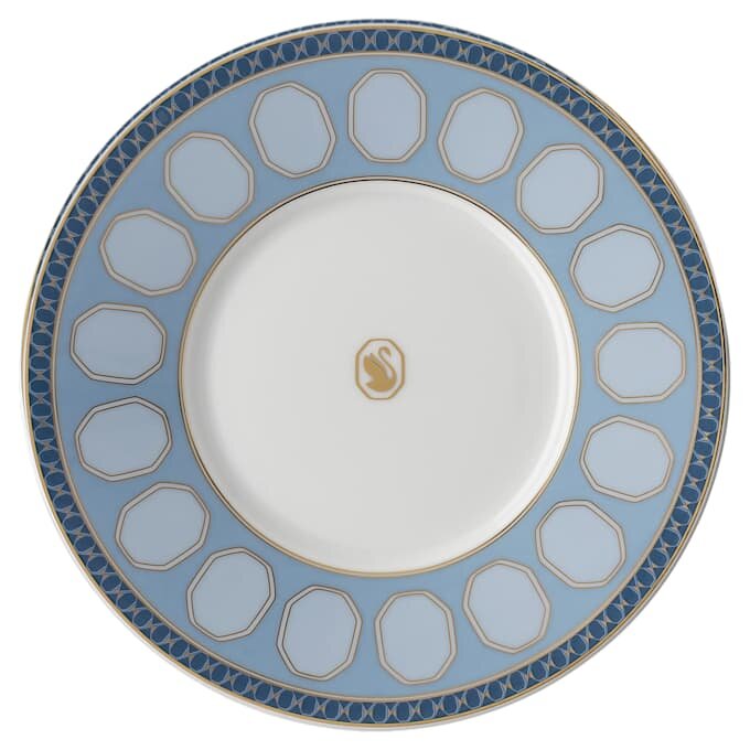 Taza de té con platillo Signum, de porcelana, azul Taza de té con platillo Signum, de porcelana, azul