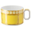 Taza de té con platillo Signum de porcelana, amarilla Taza de té con platillo Signum de porcelana, amarilla