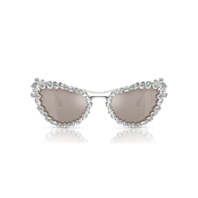 Lentes de sol con clip 2 en 1, estilo llamativo, forma de ojo de gato, Sk7011, blanco Lentes de sol con clip 2 en 1, estilo llamativo, forma de ojo de gato, Sk7011, blanco
