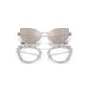 Lentes de sol con clip 2 en 1, estilo llamativo, forma de ojo de gato, Sk7011, blanco Lentes de sol con clip 2 en 1, estilo llamativo, forma de ojo de gato, Sk7011, blanco
