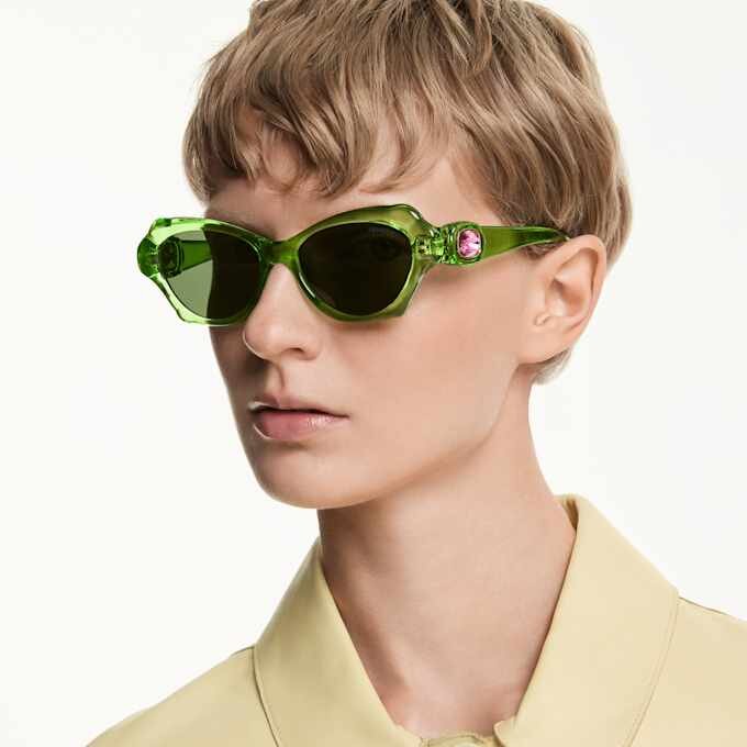 Lentes de sol con forma de almohada, Sk6050, verde Lentes de sol con forma de almohada, Sk6050, verde