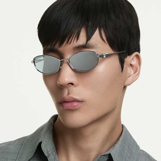 Lentes de sol con forma de almohada, Sk7042, tono plateado Lentes de sol con forma de almohada, Sk7042, tono plateado