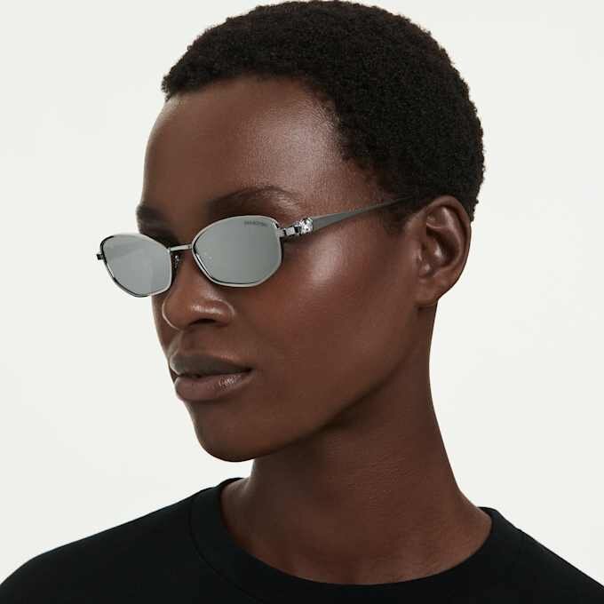 Lentes de sol con forma de almohada, Sk7042, tono plateado Lentes de sol con forma de almohada, Sk7042, tono plateado