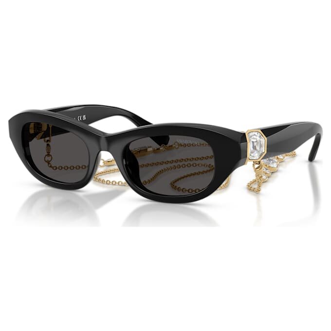 Lentes de sol con forma de almohadilla, negros Lentes de sol con forma de almohadilla, negros