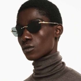 Lentes de sol con forma de almohadilla, Sk7038, tono dorado