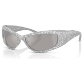 Lentes de sol con forma de máscara, Sk6027, tono plateado
