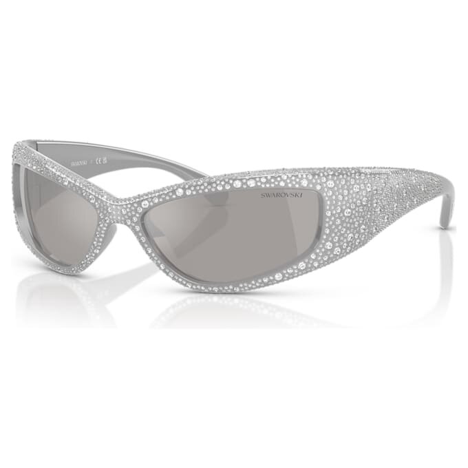 Lentes de sol con forma de máscara, Sk6027, tono plateado Lentes de sol con forma de máscara, Sk6027, tono plateado