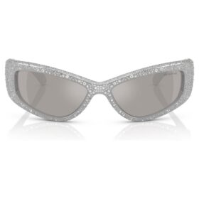 Lentes de sol con forma de máscara, Sk6027, tono plateado