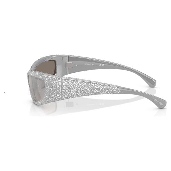 Lentes de sol con forma de máscara, Sk6027, tono plateado Lentes de sol con forma de máscara, Sk6027, tono plateado