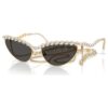 Lentes de sol con forma de ojo de gato, cadena, gris Lentes de sol con forma de ojo de gato, cadena, gris
