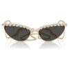 Lentes de sol con forma de ojo de gato, cadena, gris Lentes de sol con forma de ojo de gato, cadena, gris
