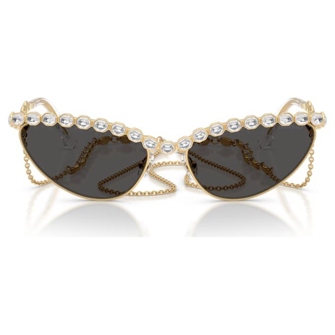 Lentes de sol con forma de ojo de gato, cadena, gris Lentes de sol con forma de ojo de gato, cadena, gris