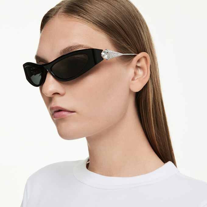 Lentes de sol con forma de ojo de gato, SK6046, negro Lentes de sol con forma de ojo de gato, SK6046, negro