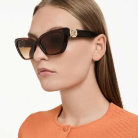 Lentes de sol con forma de ojo de gato, Sk6047, marrón oscuro