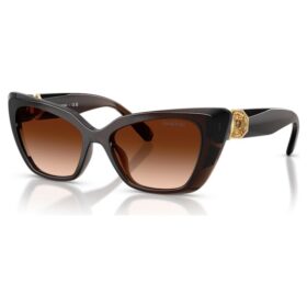 Lentes de sol con forma de ojo de gato, Sk6047, marrón oscuro