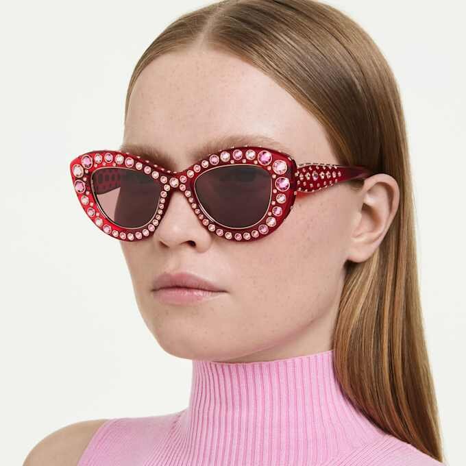 Lentes de sol con forma de ojo de gato, Sk6060, rojo Lentes de sol con forma de ojo de gato, Sk6060, rojo
