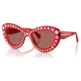 Lentes de sol con forma de ojo de gato, Sk6060, rojo