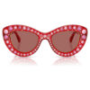 Lentes de sol con forma de ojo de gato, Sk6060, rojo Lentes de sol con forma de ojo de gato, Sk6060, rojo