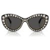 Lentes de sol con forma de ojo de gato, Sk6060, tono plateado Lentes de sol con forma de ojo de gato, Sk6060, tono plateado