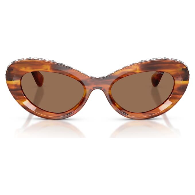 Lentes de sol con forma de ojo de gato, Sk6061U, marrón Lentes de sol con forma de ojo de gato, Sk6061U, marrón