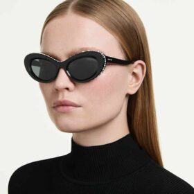Lentes de sol con forma de ojo de gato, Sk6061U, negro