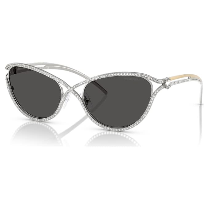 Lentes de sol con forma de ojo de gato, Sk7025, tono plateado Lentes de sol con forma de ojo de gato, Sk7025, tono plateado