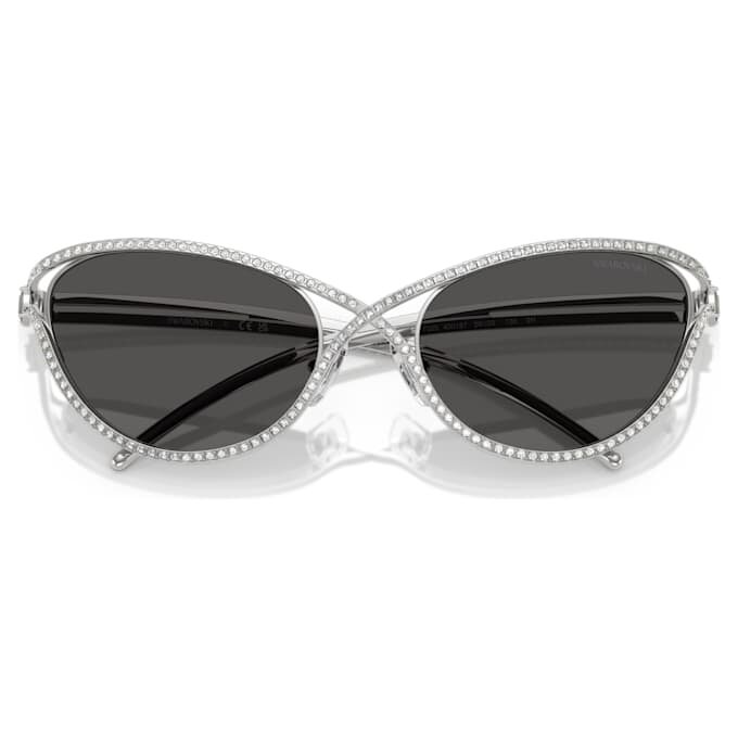 Lentes de sol con forma de ojo de gato, Sk7025, tono plateado Lentes de sol con forma de ojo de gato, Sk7025, tono plateado
