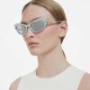 Lentes de sol con forma de ojo de gato, tono plateado Lentes de sol con forma de ojo de gato, tono plateado