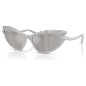 Lentes de sol con forma de ojo de gato, tono plateado