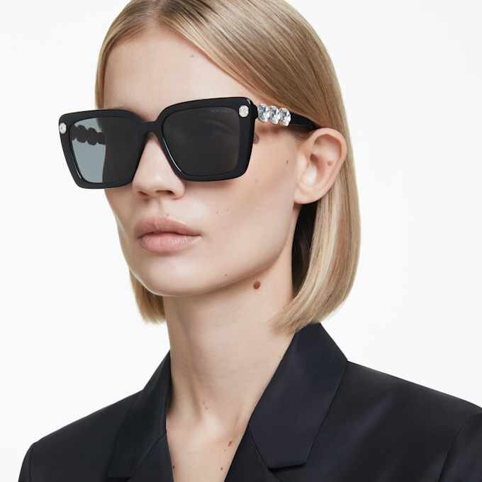Lentes de sol de forma cuadrada, Sk6032, negro Lentes de sol de forma cuadrada, Sk6032, negro