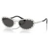 Lentes de sol de forma ovalada, 2 en 1 con clip, Sk7044, tono plateado Lentes de sol de forma ovalada, 2 en 1 con clip, Sk7044, tono plateado