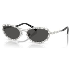 Lentes de sol de forma ovalada, 2 en 1 con clip, Sk7044, tono plateado