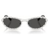 Lentes de sol de forma ovalada, 2 en 1 con clip, Sk7044, tono plateado Lentes de sol de forma ovalada, 2 en 1 con clip, Sk7044, tono plateado