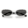 Lentes de sol de forma ovalada, 2 en 1 con clip, Sk7044, tono plateado Lentes de sol de forma ovalada, 2 en 1 con clip, Sk7044, tono plateado