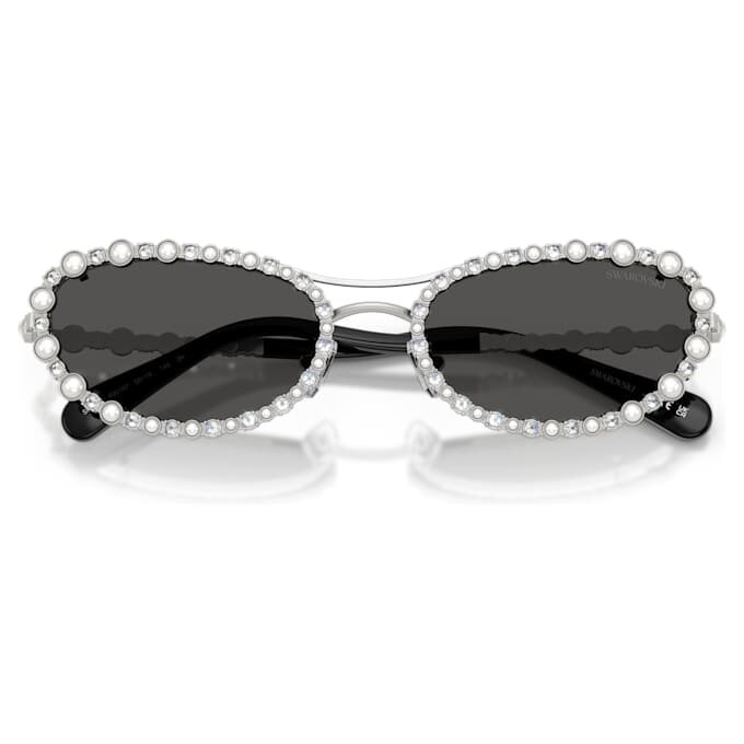 Lentes de sol de forma ovalada, 2 en 1 con clip, Sk7044, tono plateado Lentes de sol de forma ovalada, 2 en 1 con clip, Sk7044, tono plateado