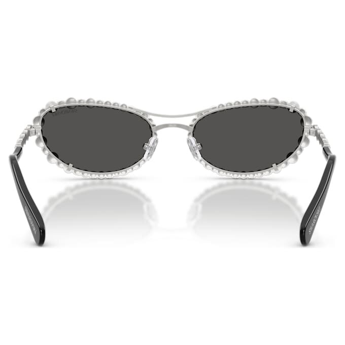 Lentes de sol de forma ovalada, 2 en 1 con clip, Sk7044, tono plateado Lentes de sol de forma ovalada, 2 en 1 con clip, Sk7044, tono plateado